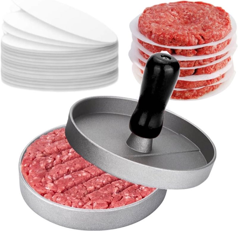 LAKEDO Burgerpresse Aluminium + 100 Wachsscheiben
