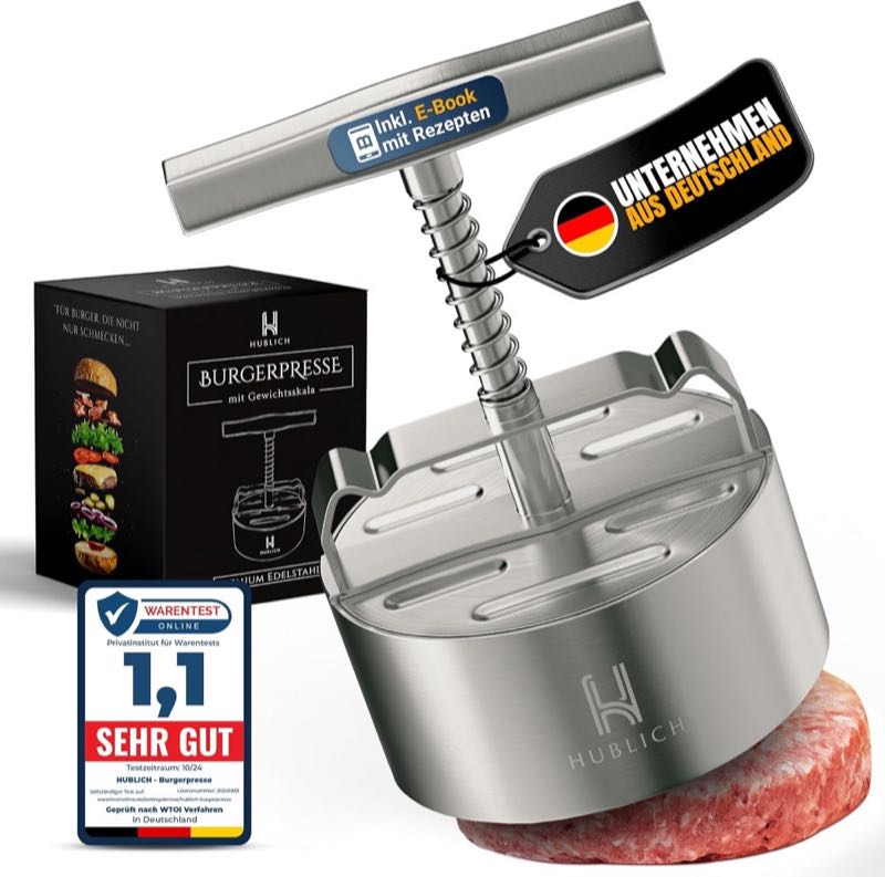 Edelstahl-Formpresse mit Skala 100–400 g