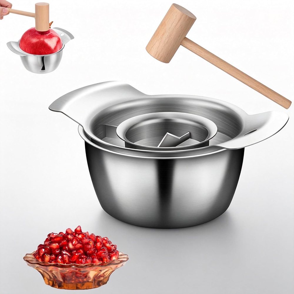 PFDDUP Granatapfel Entkerner Set Edelstahl