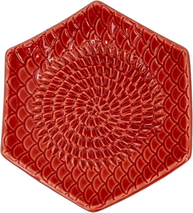 Kaladia Keramik Reibeteller Hexagon Rot
