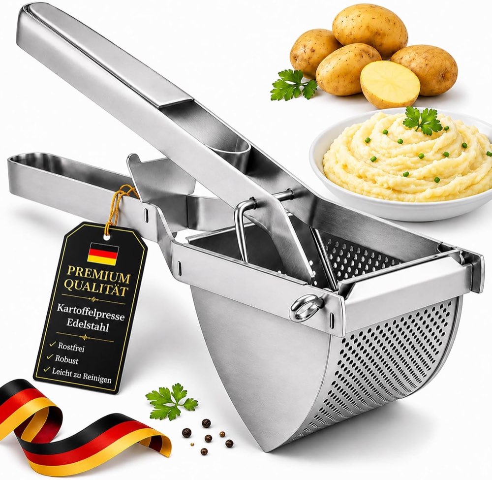 AHDGKD Kartoffelpresse Edelstahl 650 ml