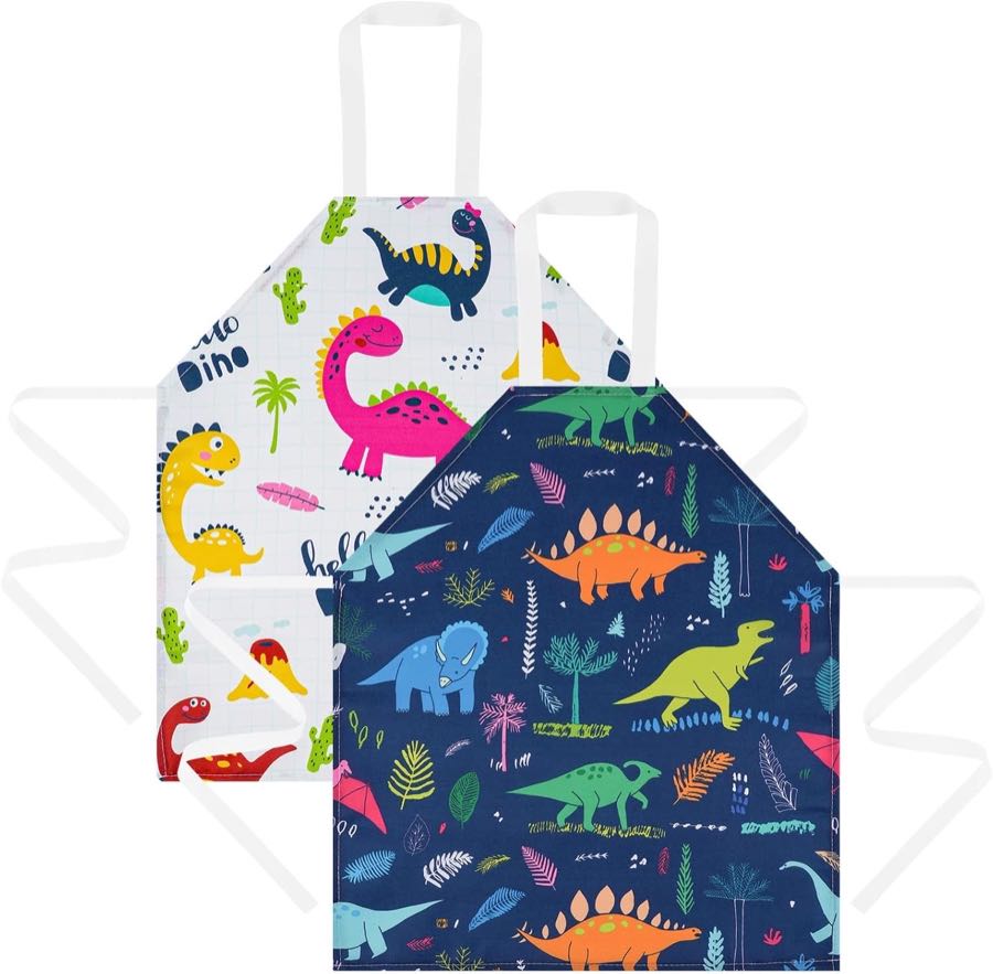 HOTUT 2er Kinderschürze Dinosaurier Polyester