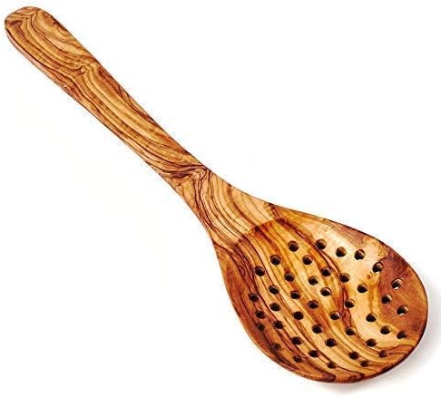 DAS OLIVENHOLZBRETT Kochlöffel Seiher 30 cm