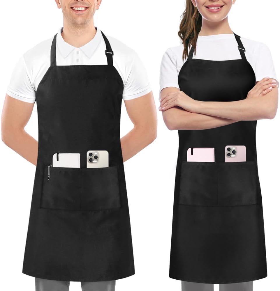 Utopia Kitchen 2er Latzschürze Polyester