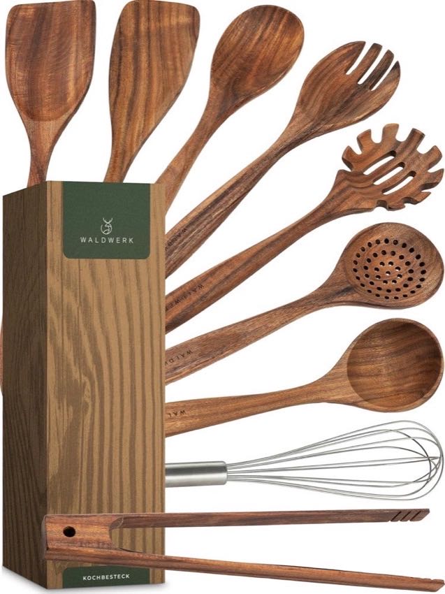 WALDWERK Teak Küchenhelfer Set 9-teilig