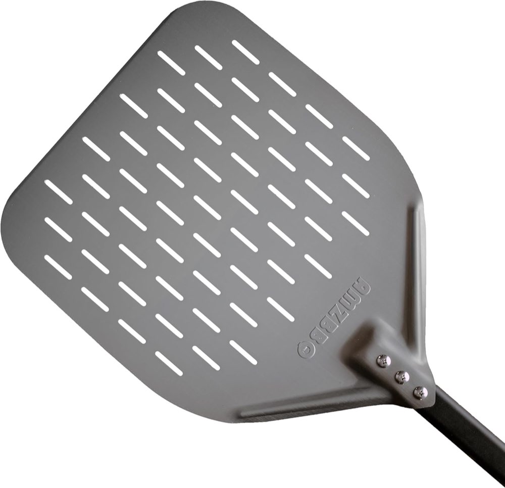AMZBBQ Pizzaschieber perforiert 30×30 cm – Testsieger im Pizzaschaufel-Vergleich