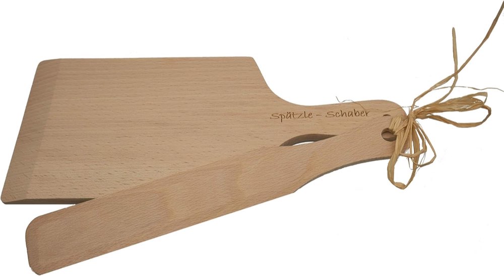 Spätzlebrett-Set Buche mit Holzschaber