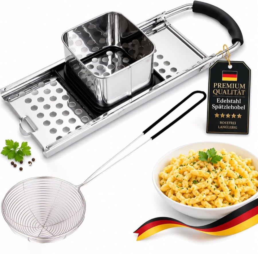 Katleay Spätzlehobel-Set mit Schaumlöffel
