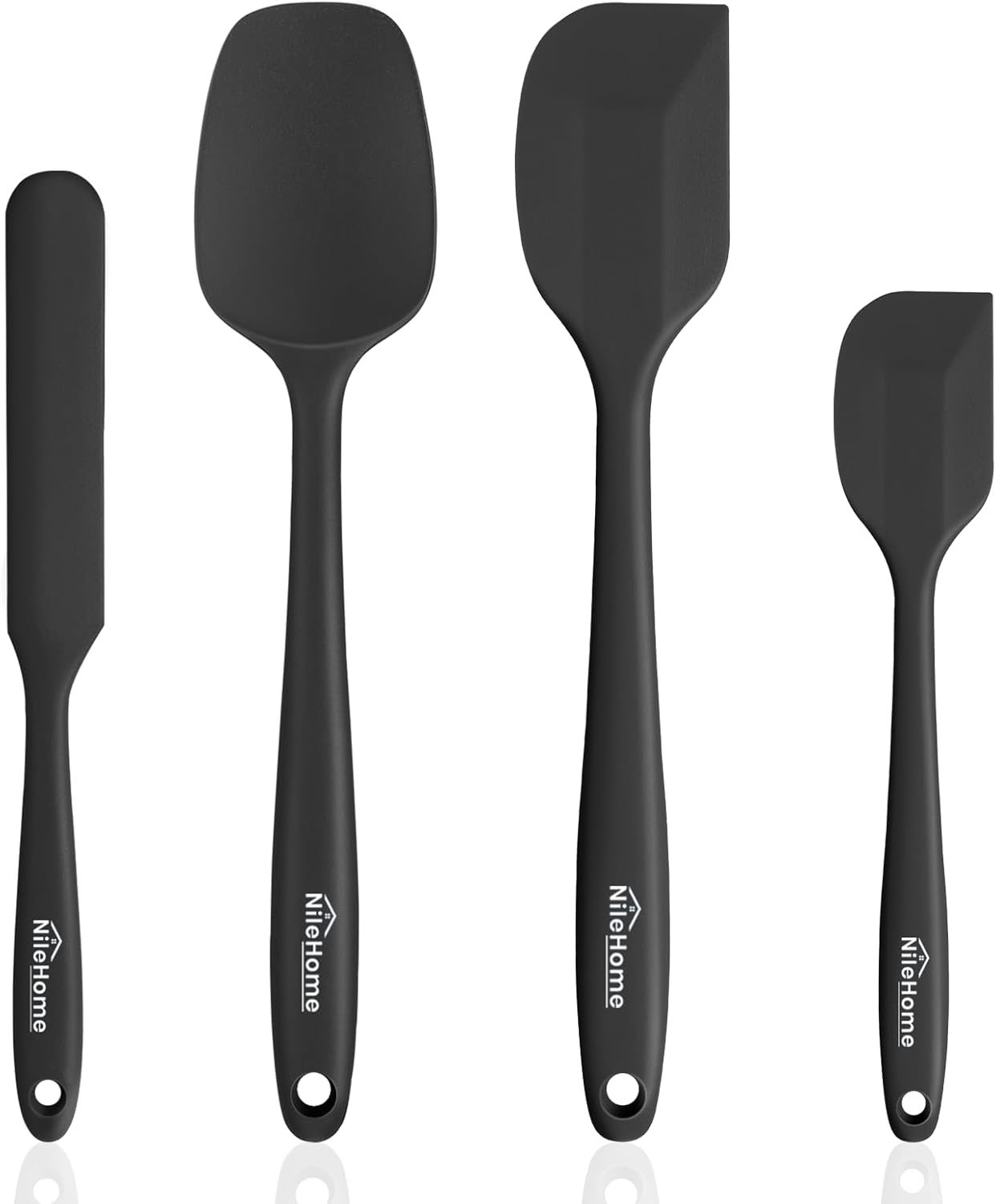 NileHome NileHome Silikon Spatel Set 4er Schwarz