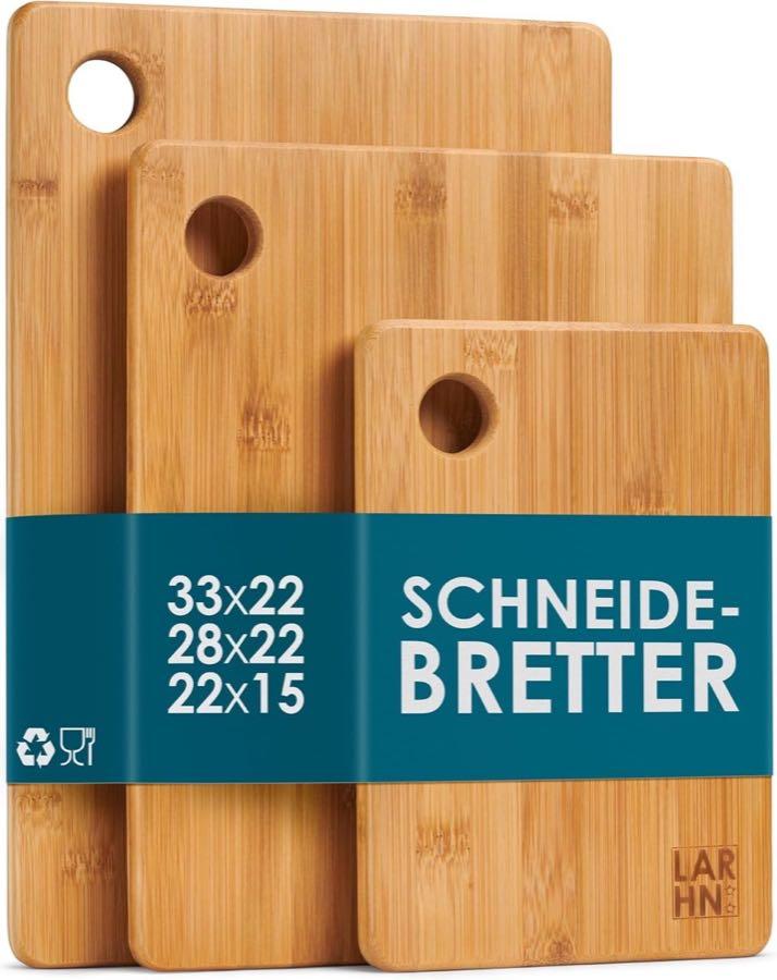 Schneidebrett – Testsieger LARHN Bambus 3er-Set