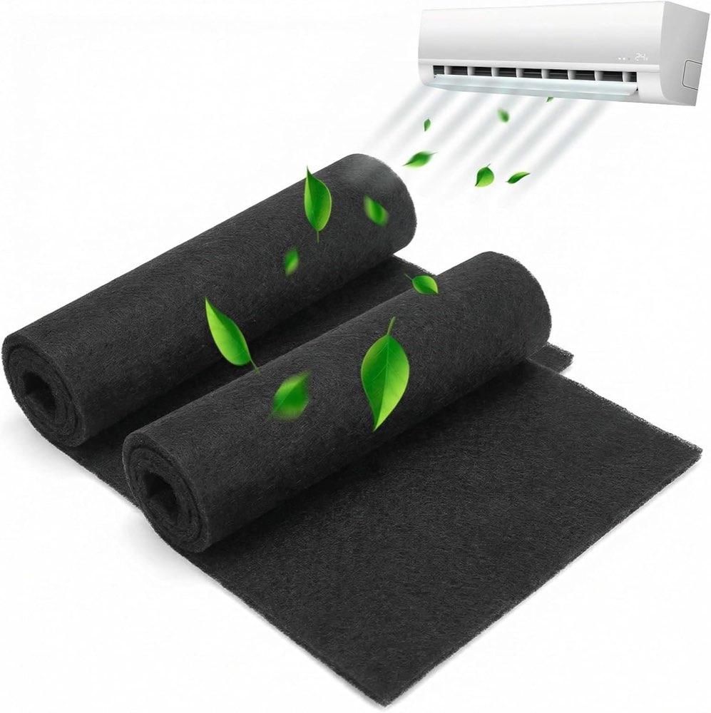 QWORK Aktivkohlefilter-Streifen 2er 120×20 cm