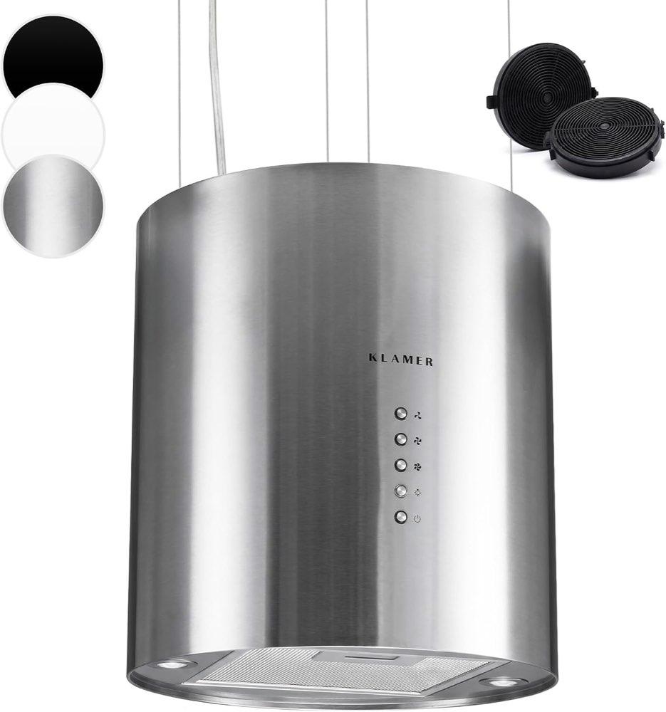 KLAMER 96280 Inselhaube Zylinder Edelstahl