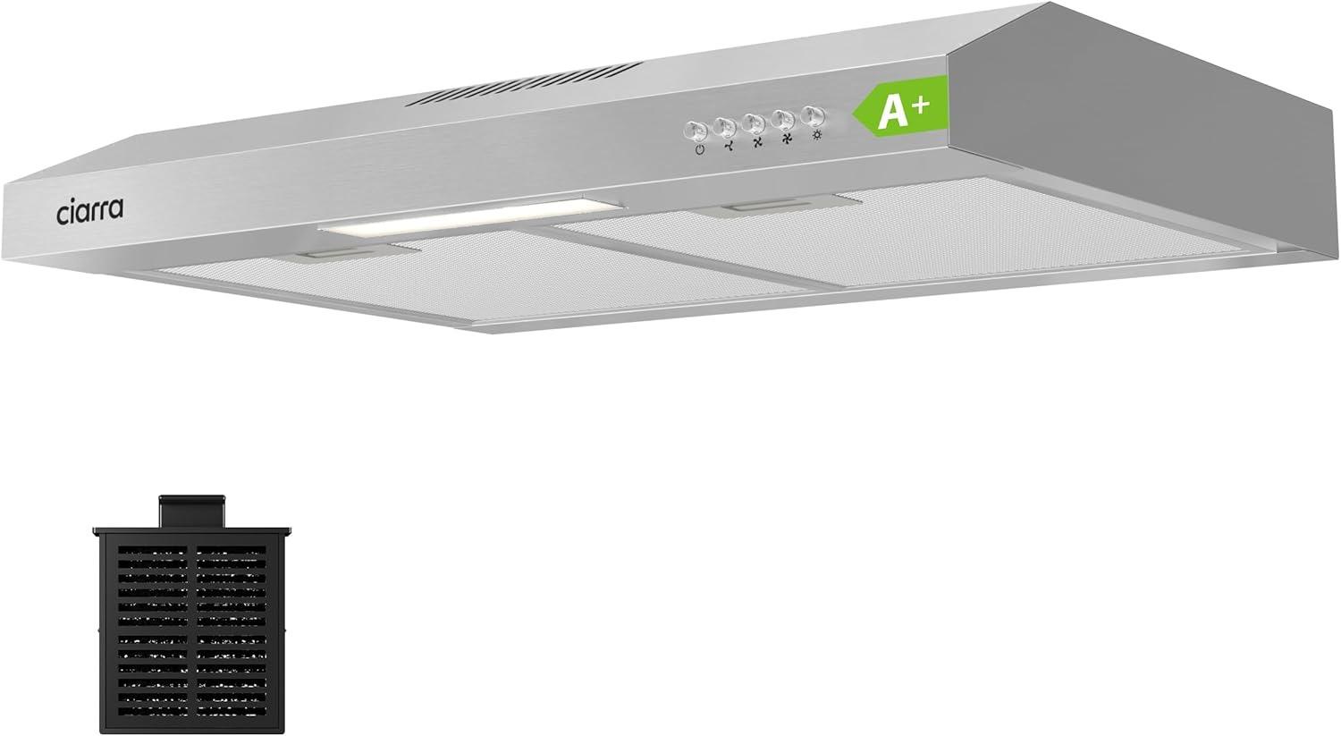 CIARRA CBCS6903D Unterbauhaube 60 cm Silber – Testsieger im Unterbau-Dunstabzugshaube-Vergleich