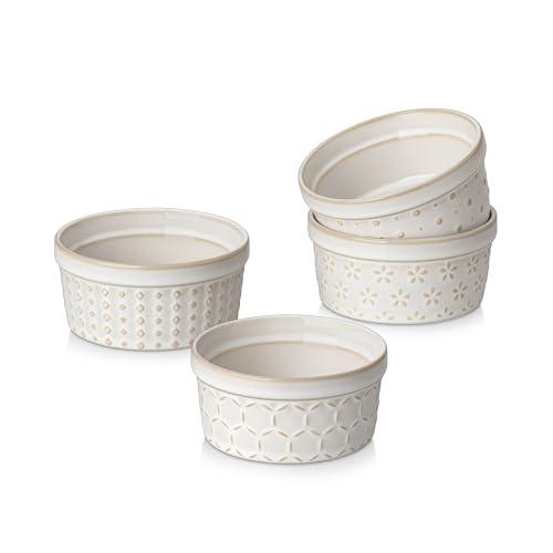 MALACASA Crème Brûlée Schälchen 4er Relief Beige