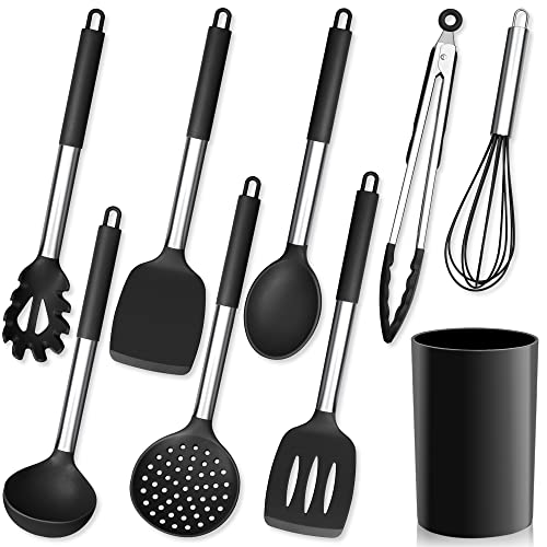 Herogo Silikon Kochbesteck 9-teilig mit Edelstahlgriff