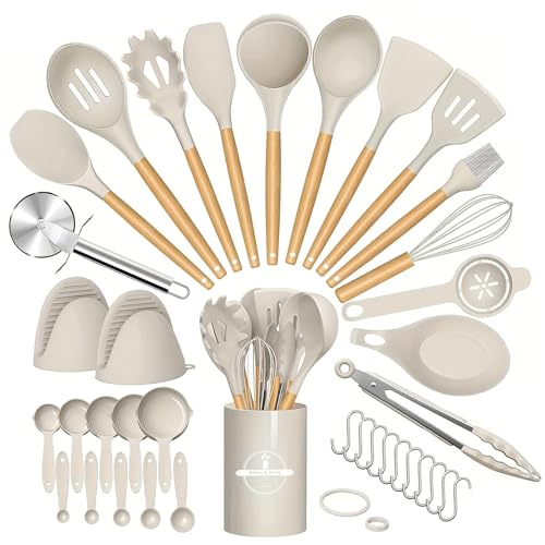 unbholkk Küchenhelfer Set 37-teilig Beige