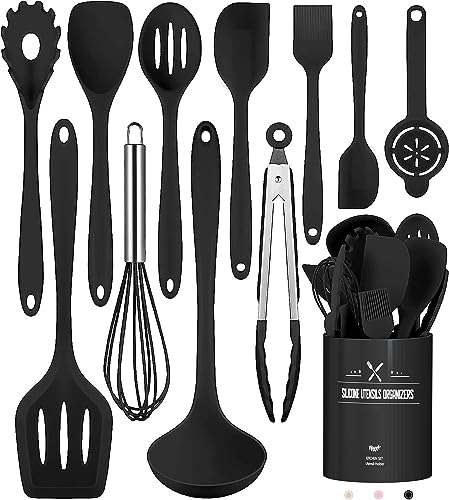 Terlulu Silikon Küchenhelfer Set 12-teilig Schwarz