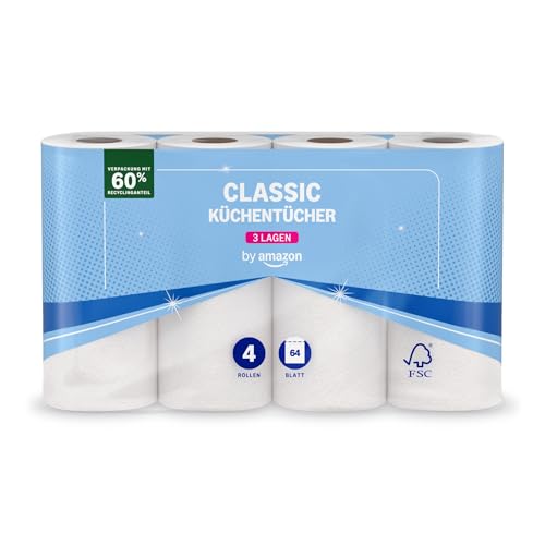 by Amazon Küchenrolle 3-lagig, 4 Rollen