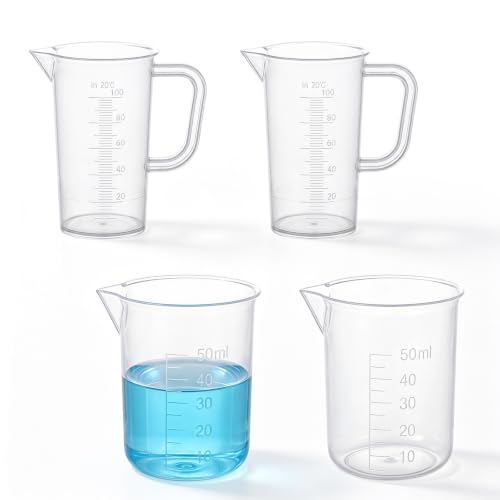 ZYQUES 4× Mini-Messbecher 50/100 ml