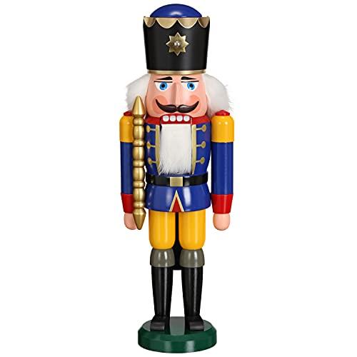 Seiffener Volkskunst König 39 cm blau