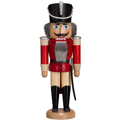 Seiffener Volkskunst Husar 37 cm rot lasiert