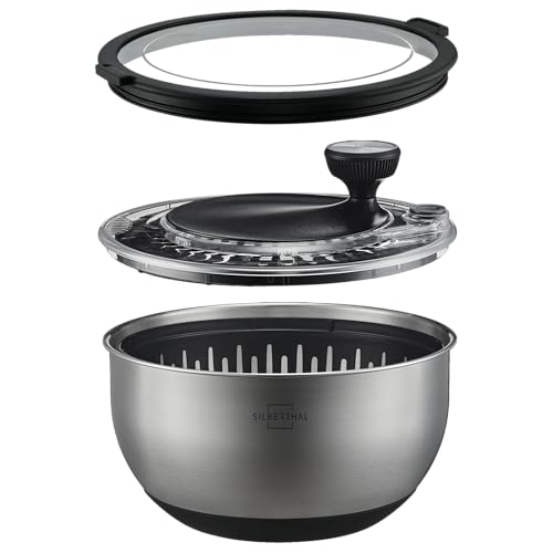 SILBERTHAL Salatschleuder Edelstahl 4,5 l