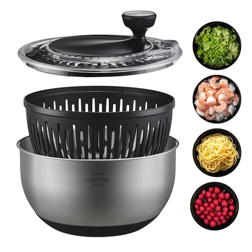 SILBERTHAL Salatschleuder Edelstahl 4,5 l