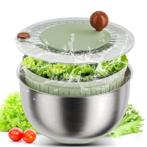 Salatschleuder Edelstahl 5 l Kurbel