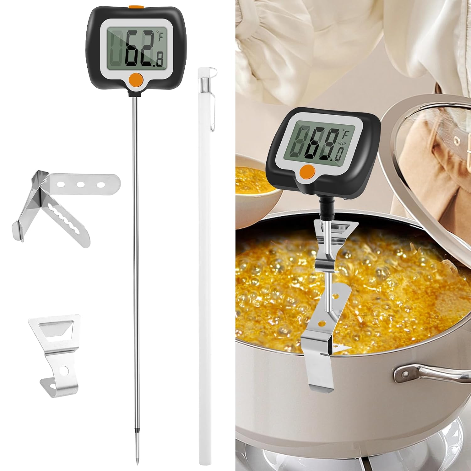 Guniata Digital-Zuckerthermometer mit Topfklammer
