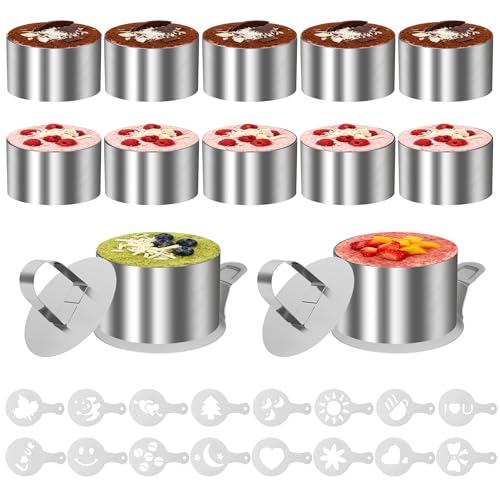 12 Dessertringe Ø 8 cm + Schablonen