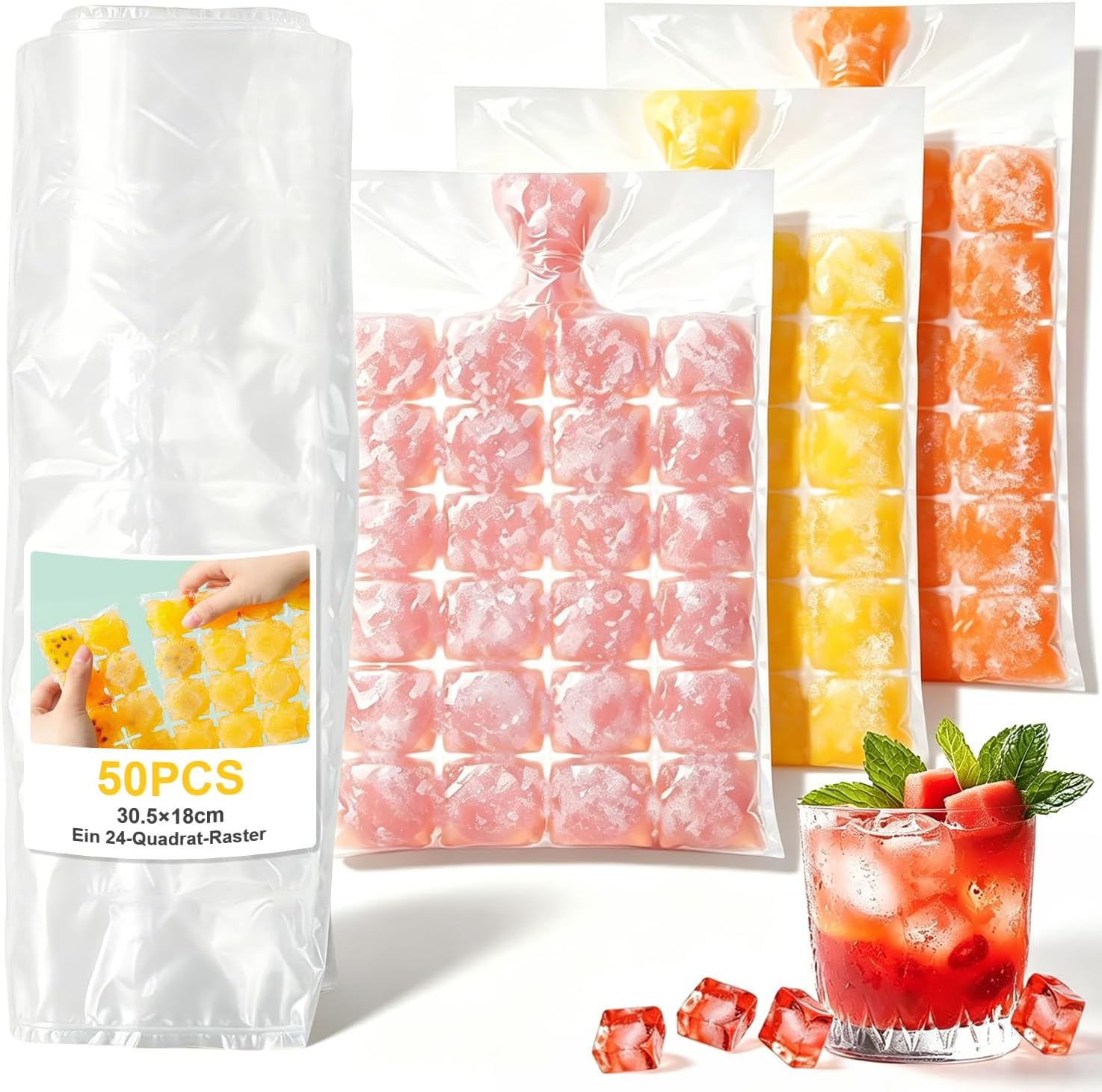 YIYICO 50× Eiswürfelbeutel