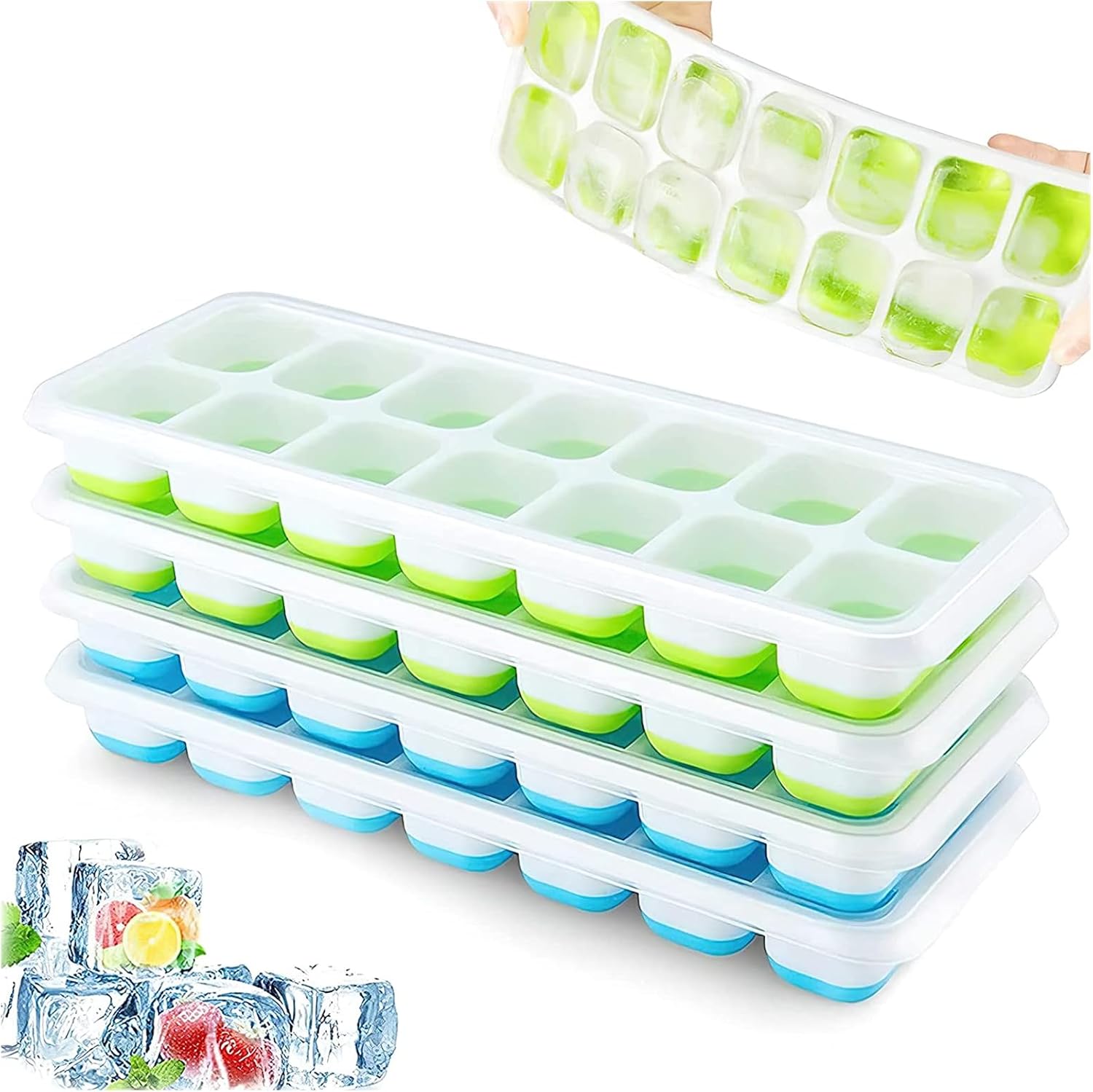 Eiswürfelform mit Deckel – Airabc 4er Hybrid