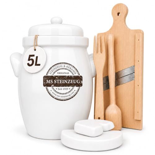 MS-Steinzeug Set 5 l Weiß + Hobel
