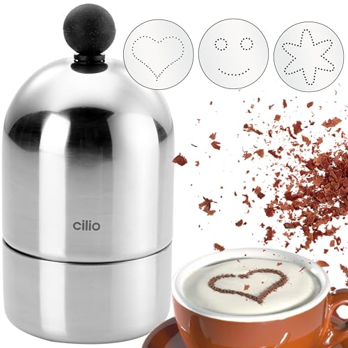 Cilio cilio Kakaostreuer mit 3 Schablonen
