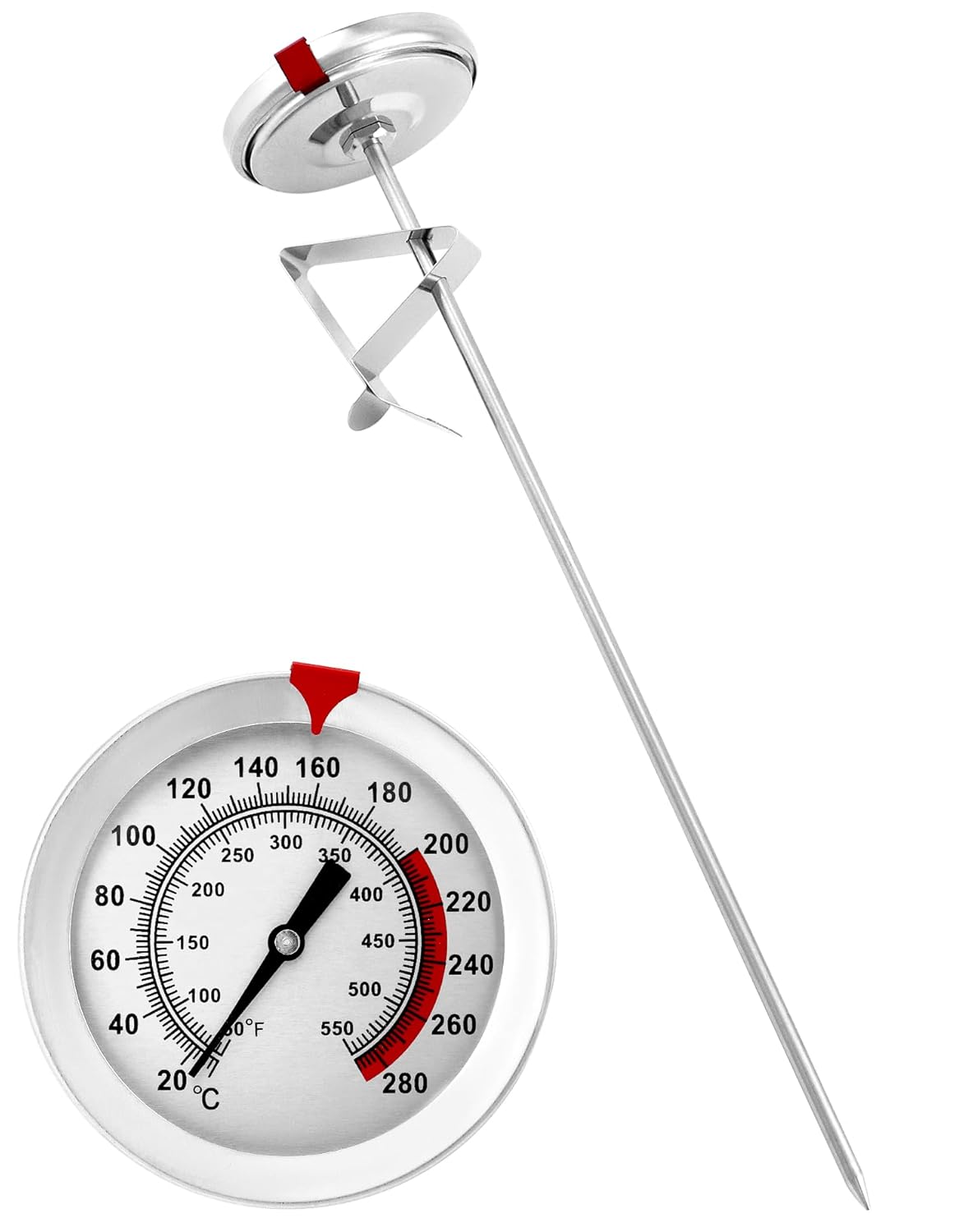 QWORK Analog Frittierthermometer mit Clip