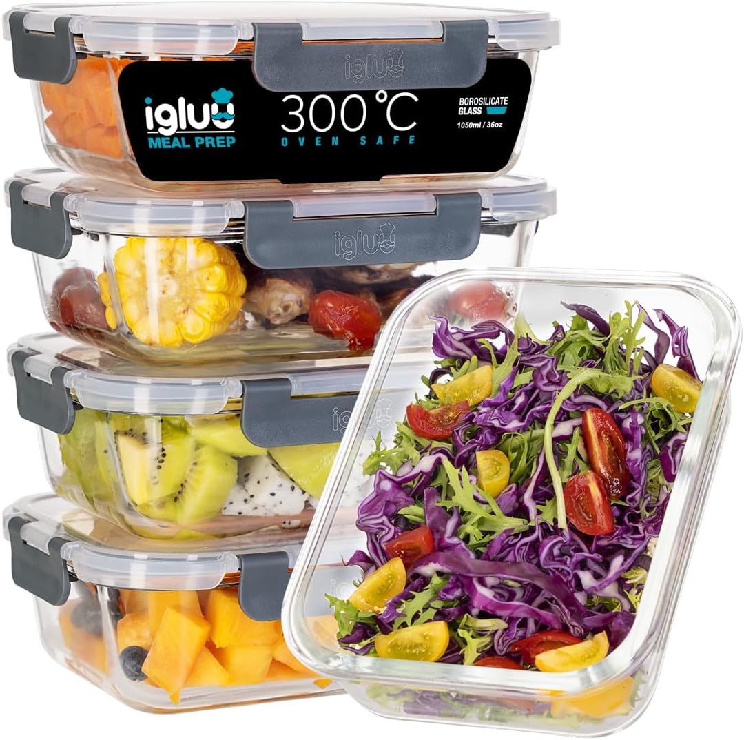Igluu Glas Meal Prep 5×1050 ml