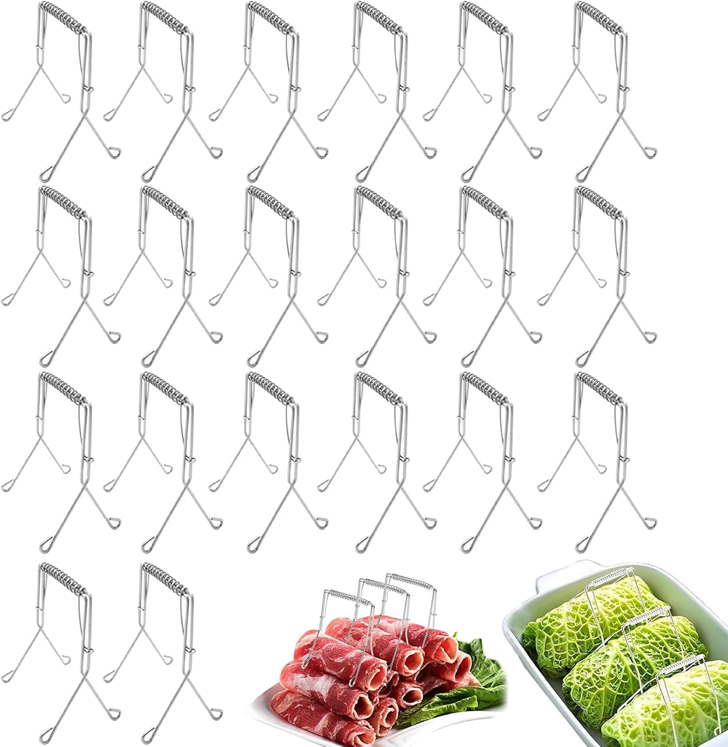 LAINIKE 20 Stück Rouladenklammern Edelstahl