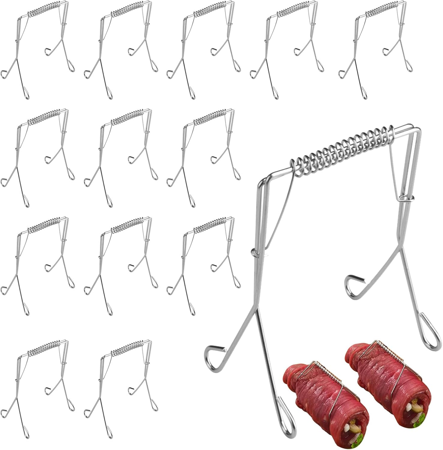 CLKUEH 14 Stück Rouladenklammern 304