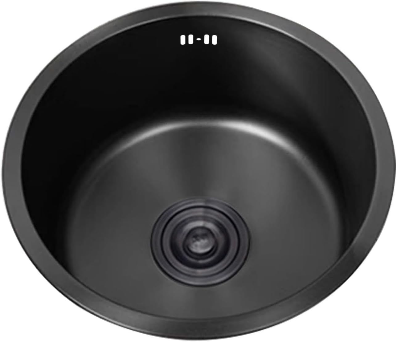 TYLAOXIAO Rundspüle schwarz Ø 38 cm Überlauf