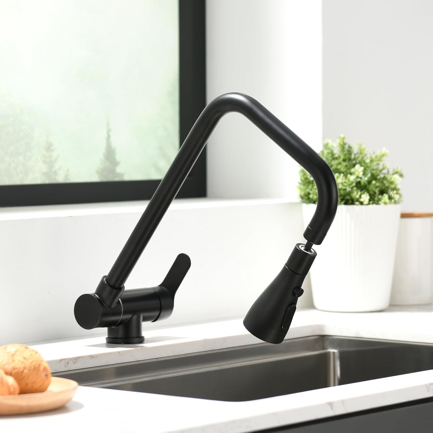 SJQKA Klapparmature schwarz 3 Strahlarten