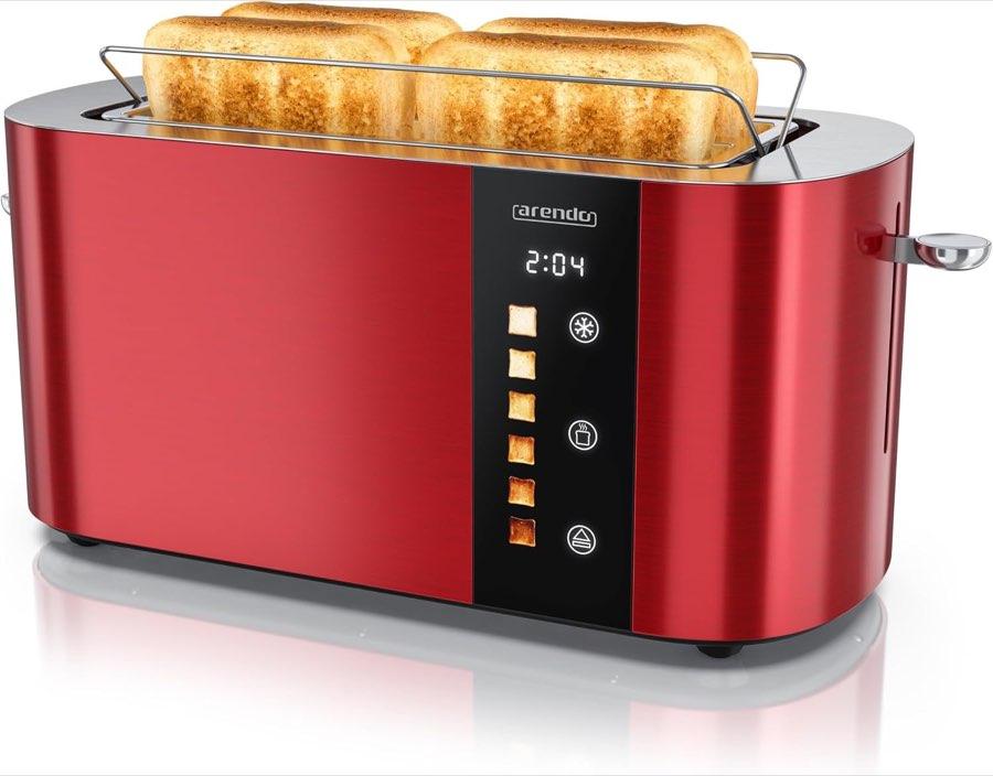 Arendo LEVEL TOUCH 4 Scheiben 1500 W Karminrot