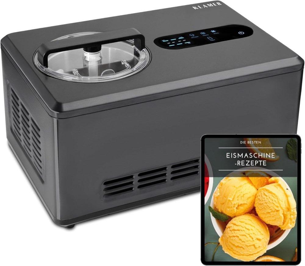 KLAMER Profi Eismaschine 2 L Pro Schwarz
