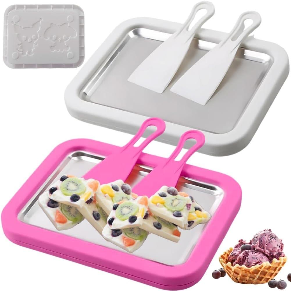 KLLJ Eisplatte 2er-Set Weiß/Rosa
