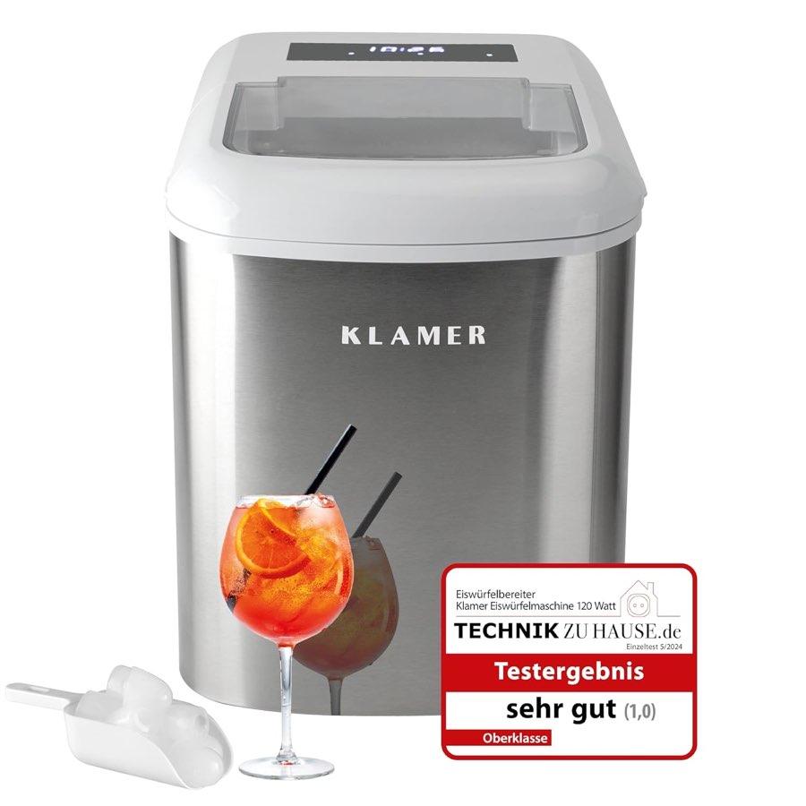 KLAMER Eiswürfelmaschine klein 15 kg 2,1 l