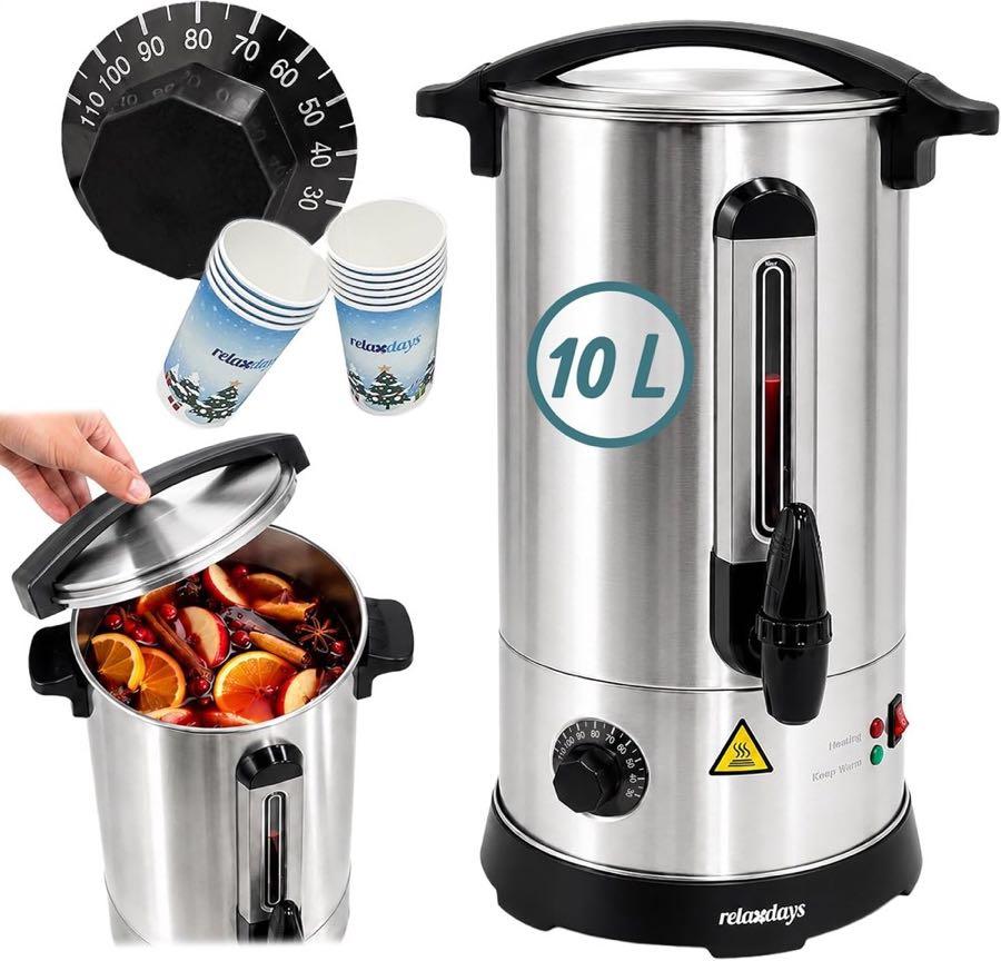 Relaxdays Glühweinkocher 10 l 1500 W