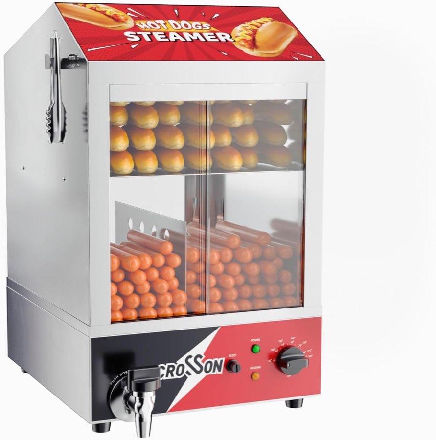 CROSSON Hot Dog Dampfgarer 42 L Hütten-Steamer