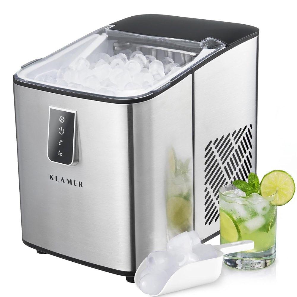 KLAMER Eiswürfelmaschine Edelstahl 1 L 12 kg