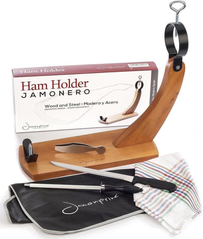 Jamonprive Schinkenhalter-Set mit Messer & Zubehör