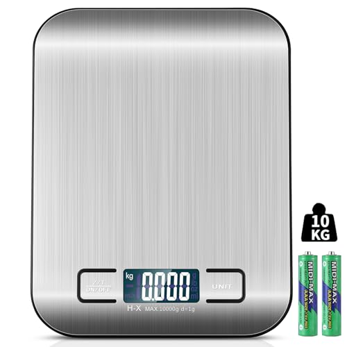 Letron Küchenwaage 10 kg / 1 g Silber