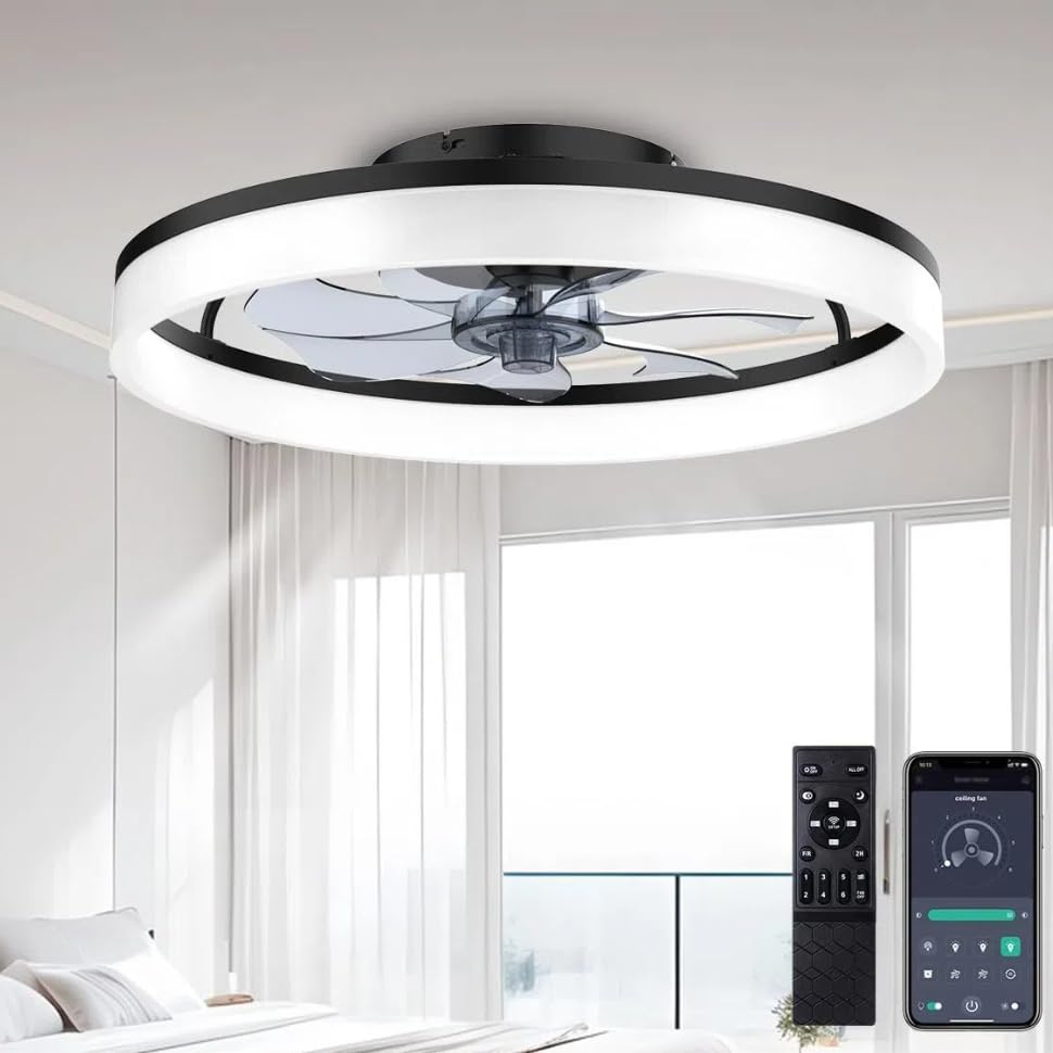 DWDVBL Deckenventilator 50 cm Schwarz